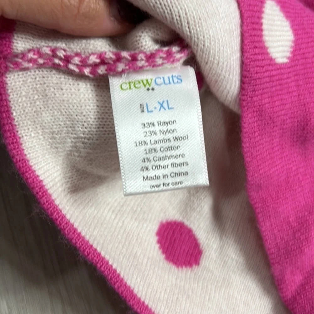 J.crew • crewcuts polka dot pom pom beanie lambs wool cashmere blend